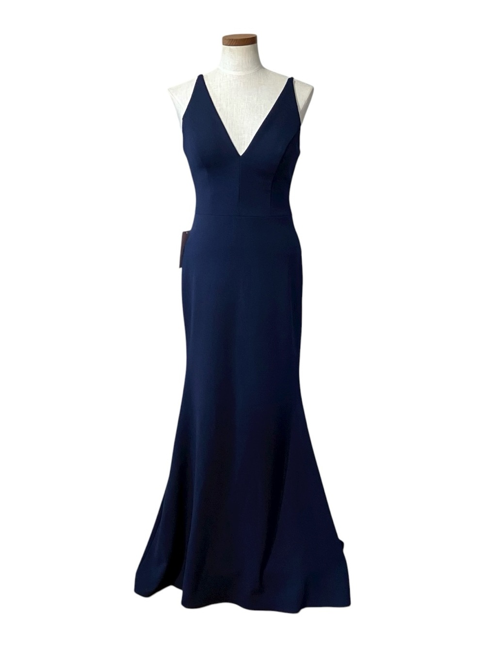 Anthropologie BHLDN Jones Sleeveless V Neck Maxi Dress Gown Navy Sz 10